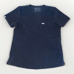 Figs Technical Collection Scrub Top In‎ Black Women's Size: M One Front Pocket